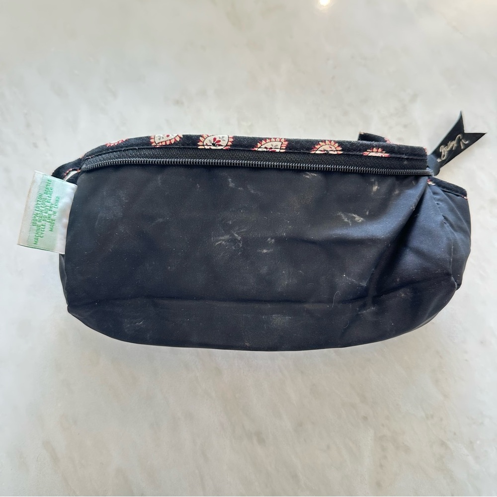 Vintage Vera Bradley Makeup Brush Bag Retired Classic Black Pattern Quilted Case - Picture 6 of 7